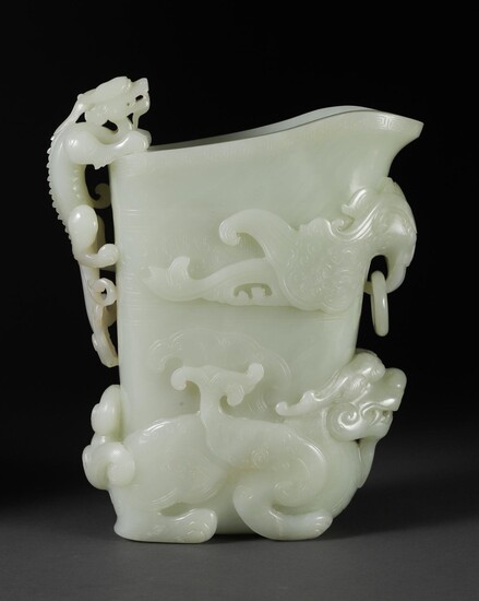 Chinese Pale Celadon Jade Ewer, 18th Century CCW1C