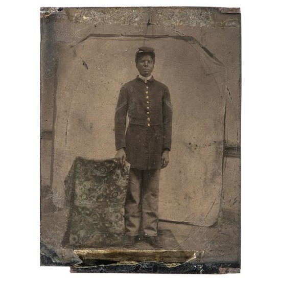 Civil War Quarter Plate Tintype of African American