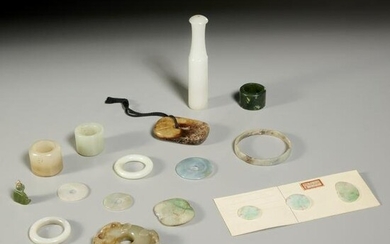 Collection Chinese jade disks, toggles and rings