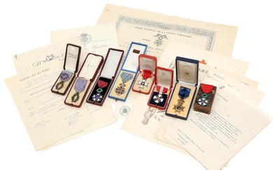 Collection of Orders awarded to editor Haagen Falkenfleth, 1875-1957.