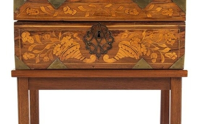Continental, Probably Dutch Marquetry Box on Stand