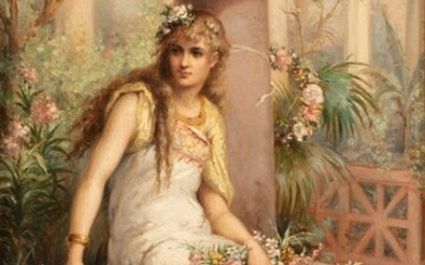 DIANA COOMANS OIL ON CANVAS 1889 CLASSICAL BEAUTY