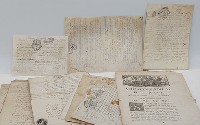 DOCUMENTS XVIIIème siècle Ordonnances, lettres manuscrites et divers