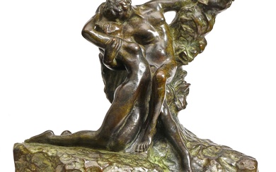 D’après Auguste RODIN (1840-1917) L’Eternel Printemps Epreuve en bronze à patine verte. Non signée. 48...