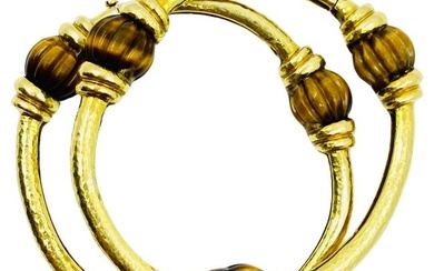 David Webb Gold Bracelet Tiger's Eye