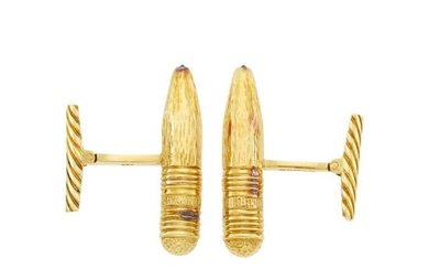 David Webb Pair of Gold Pencil Cufflinks