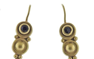 Diedre Donnelly 18k Gold Sapphire Earrings