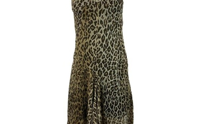 Dolce and Gabbana Leopard Slip Midi Dress Size 40