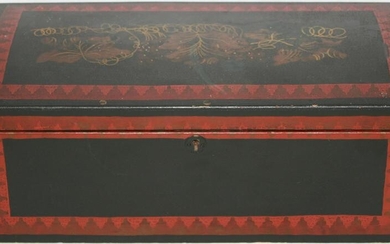 EARLY 19TH CENTURY PAINT DECORATED DOME TOP