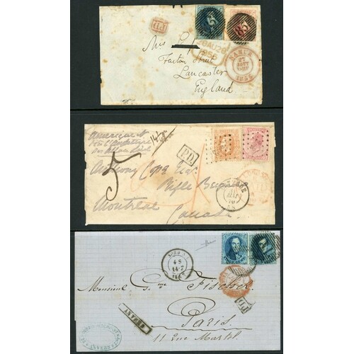 EARLY COVER GROUP: 1855-70 group of covers inc. Nov. 1855 EL...