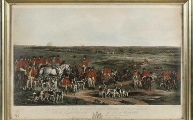 ENGLISH HAND-COLORED ENGRAVING "THE MEETING OF HER