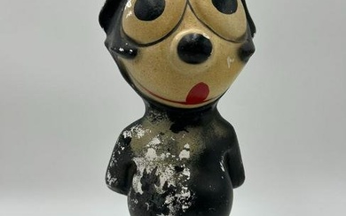 Early Felix the Cat Composition Chalkware Figure