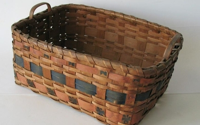 Early New England Painted Indian Basket.
