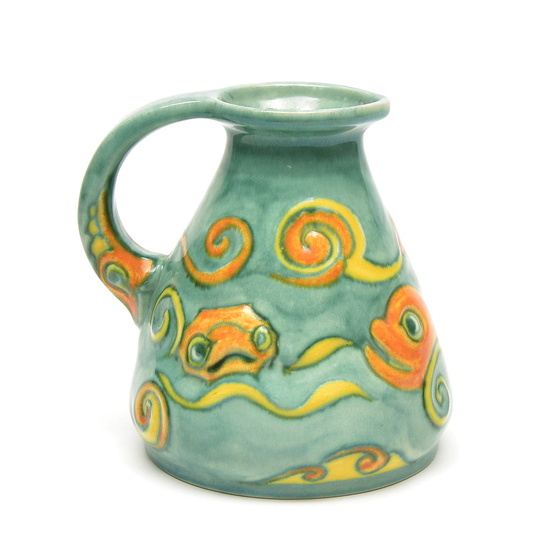 Earthenware jug (Model No.133), with decoration of fishes...