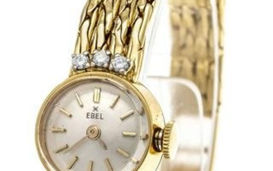 Ebel Brilliant gold bracelet watch, 750/000GG, 6 brilliant-cut diamonds in a diamond-cut setting