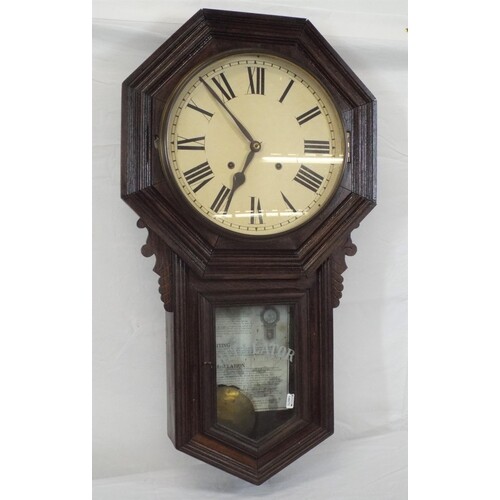 Edwardian mahogany cased regulator clock with framed dial an...