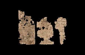 Egyptian Papyrus Page Fragment Group Ptolemaic to Roman Period,...