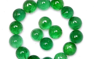 Emerald 3.5 MM Round Cabochon 25 Pieces