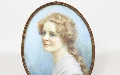 English school, 19th century, a portrait miniature of a young...