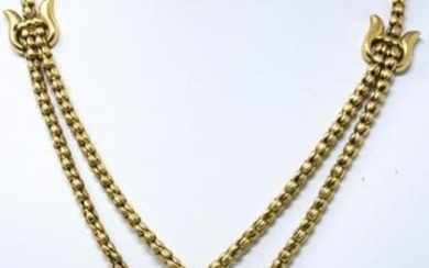 Estate 18kt Yellow Gold Lariat Form Necklace