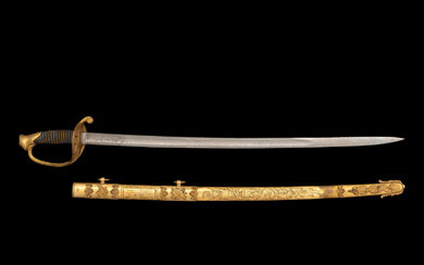 Exceptional Etched Blade Ames US Model 1850 Foot Officer Sword Presented to Colonel (General) Horace Lee &amp; CDV - Published in Thillmann's Civil War Army Swords