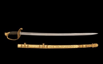 Exceptional Etched Blade Ames US Model 1850 Foot Officer Sword Presented to Colonel (General) Horace