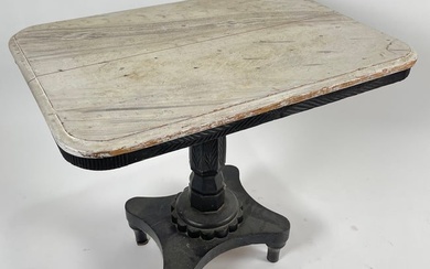 FAUX MARBLE-TOP TABLE Mid-19th Century Height 28". Top 32.5" x 22.5".