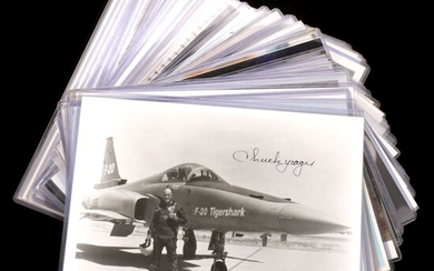 FORTY-SIX LATE 20C STAR AND ASTRONAUT AUTOGRAPH PHOTOS