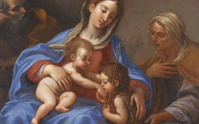 FRANCESCO ALBANI (BOLOGNA 1578-1660) The Holy Family with Saints Elizabet...