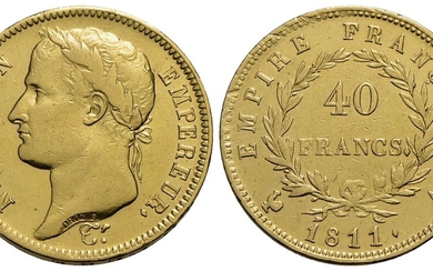 FRANCIA . Napoleone I, Imperatore (1804-1814) . 40 Franchi. 1811...