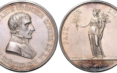 FRANKREICH, Napoleon als Konsul, 1799-1804, Silbermed. AN IX (1801) von B.Andrieu auf den Frieden von Lunéville