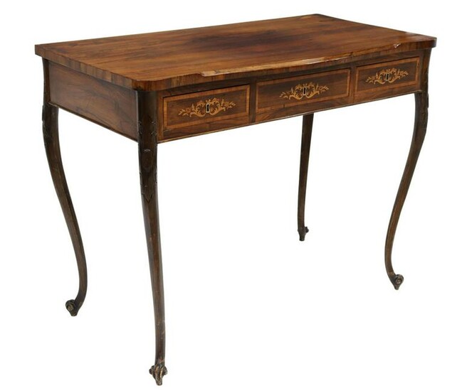 FRENCH LOUIS XV STYLE ROSEWOOD WRITING TABLE