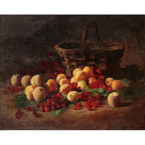 FRENCH SCHOOL, 19TH CENTURY A still life study of apricots, ...