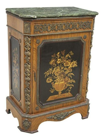 FRENCH STYLE MARBLE-TOP SIDEBOARD CABINET