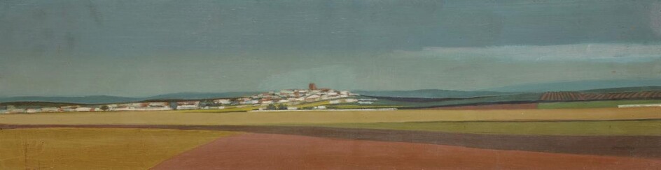 Fernando d'Ornellas, Spanish, mid-late 20th century- The town of Mengibar, Province of Jaen, Southern Spain; oil on board, signed, 22 x 83 cm (ARR)