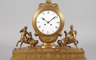 Fine fireplace clock with centaurs