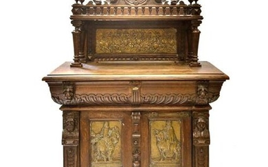 Flemish Oak Wood Cabinet