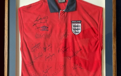 Football England v Argentina 2000 squad multi signed replica...