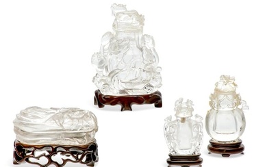 Four Chinese rock crystal vessels