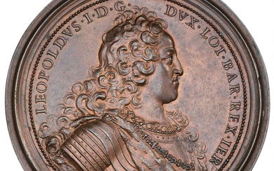 France, Lorraine, Léopold I, 1679–1729, AE Medal 1727, by Ferdinand de Saint...