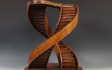 France, decorative beechwood model of a double spiral...