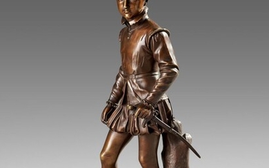 François Joseph BOSIO (1768-1845) "Henri IV enfant" Bronze à patine brun nuancé. Indication Susse Frères....