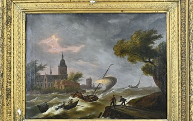 Frans Swagers, Storm at harbor mouth