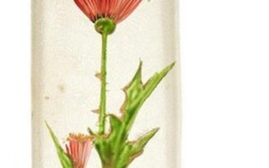 French Art Glass Vase w/ Flowers