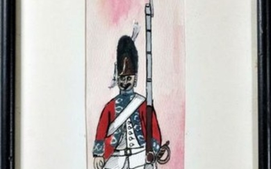 French Guard Painting Signed By Artist 1972