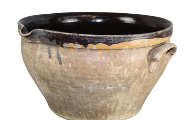French Provincial glazed terra cotta tian bowl