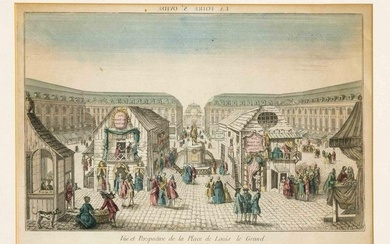 French peep-sheet c. 1780, ''Vue et Perspective de la Place de Louis le Grand'', col. copperplate