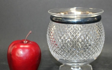 French sterling and glass caviar bowl