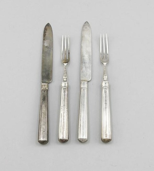 Fruit cutlery for six persons, England, 1875, hallmarked...