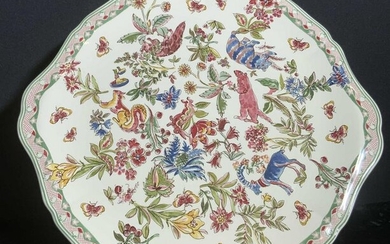 GIEN FRANCE Signed Hand Painted Porcelain Platter